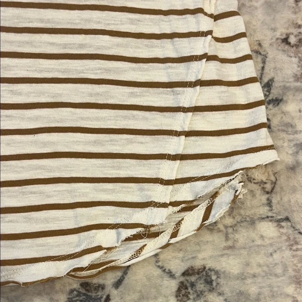 Free People Boho Lace Sleeve Striped Top Cream Soft Girl Indie long sleeved Tee